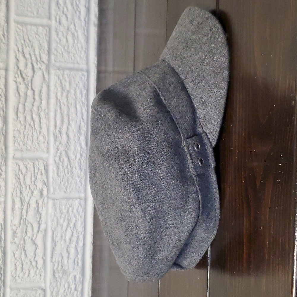 Grey wool newsboy cap women's